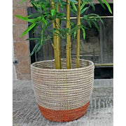 POT DE FLEUR ARTISANALE EN OSIER TRESSE BOHEME CHIC