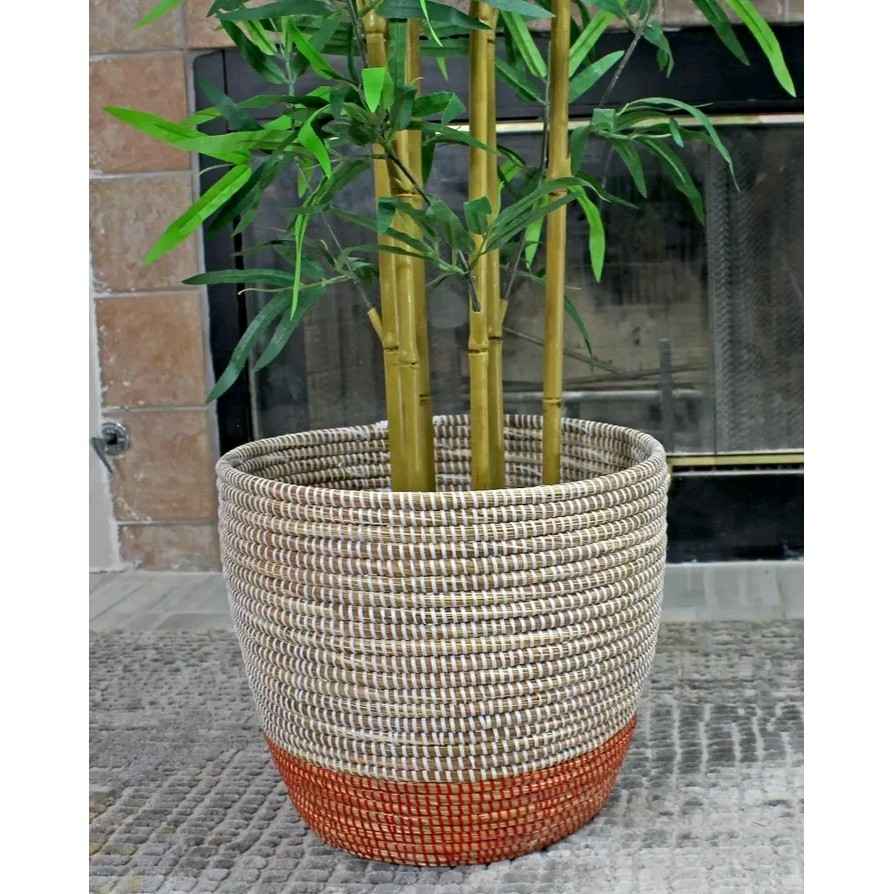 POT DE FLEUR ARTISANALE EN OSIER TRESSE BOHEME CHIC