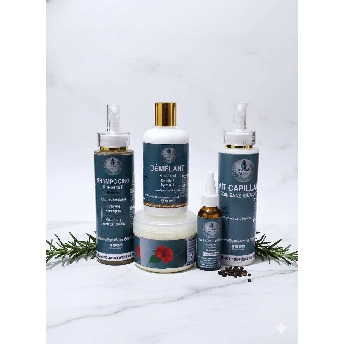 Soins capillaires naturels : gamme complète cheveux sains et accessoires haut de gamme