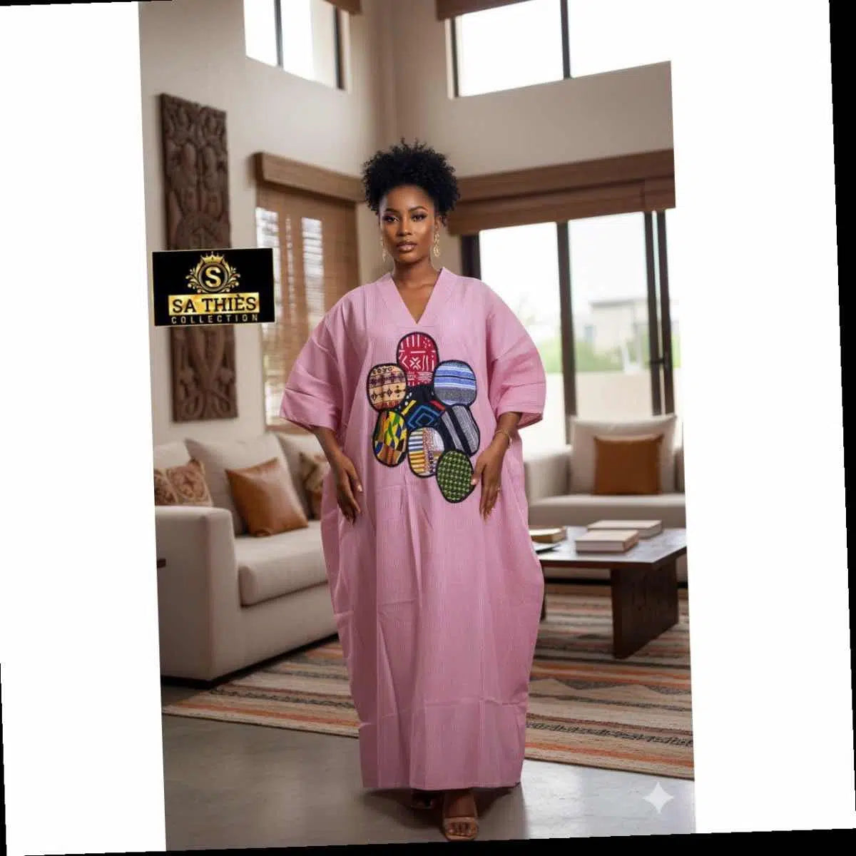 Boubou femme vert moderne – Robe longue africaine chic et ample ethnique
