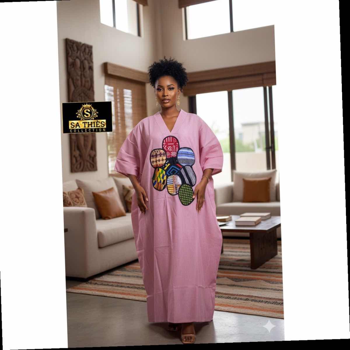 Boubou femme vert moderne – Robe longue africaine chic et ample ethnique