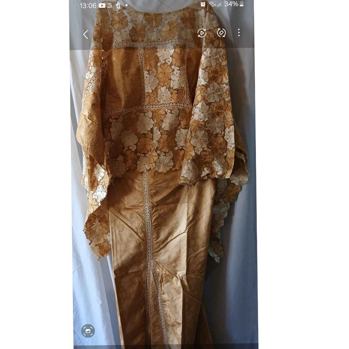 Ensemble geztner marron beige avec dentelle