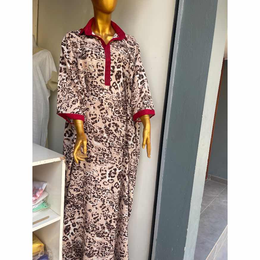 Tunique femme imprimé léopard bohème chic col V bordeaux XL élégante