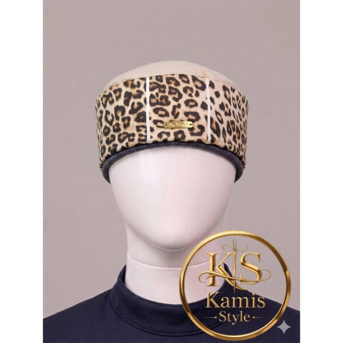 Bonnet afghan réinventé chic unisexe, simili cuir marron camel élégant