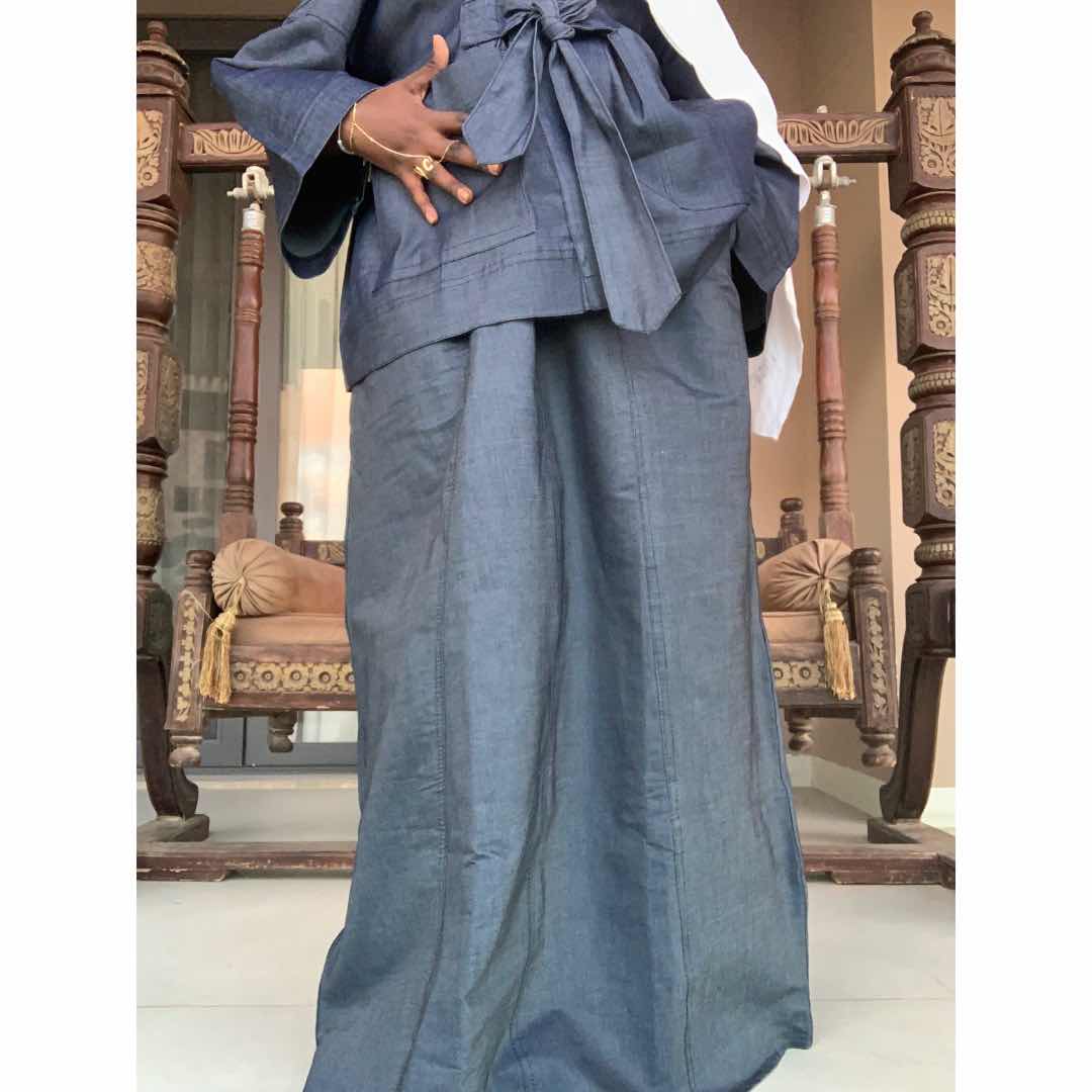 Ensemble jean femme hijab coupe ample
