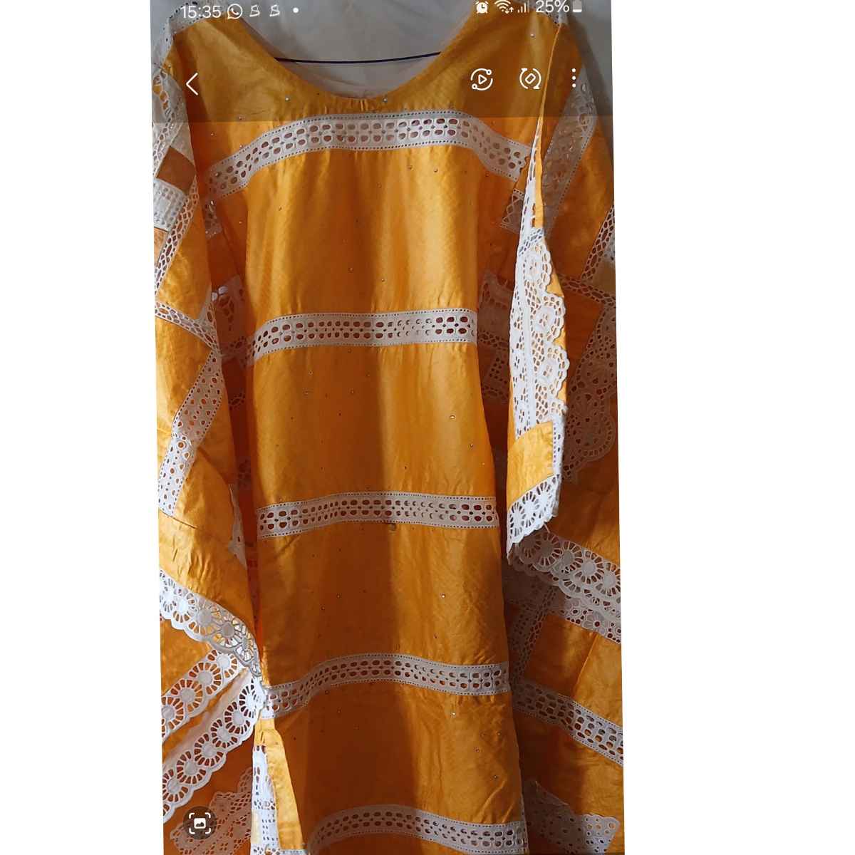 Boubou femme jaune brodé