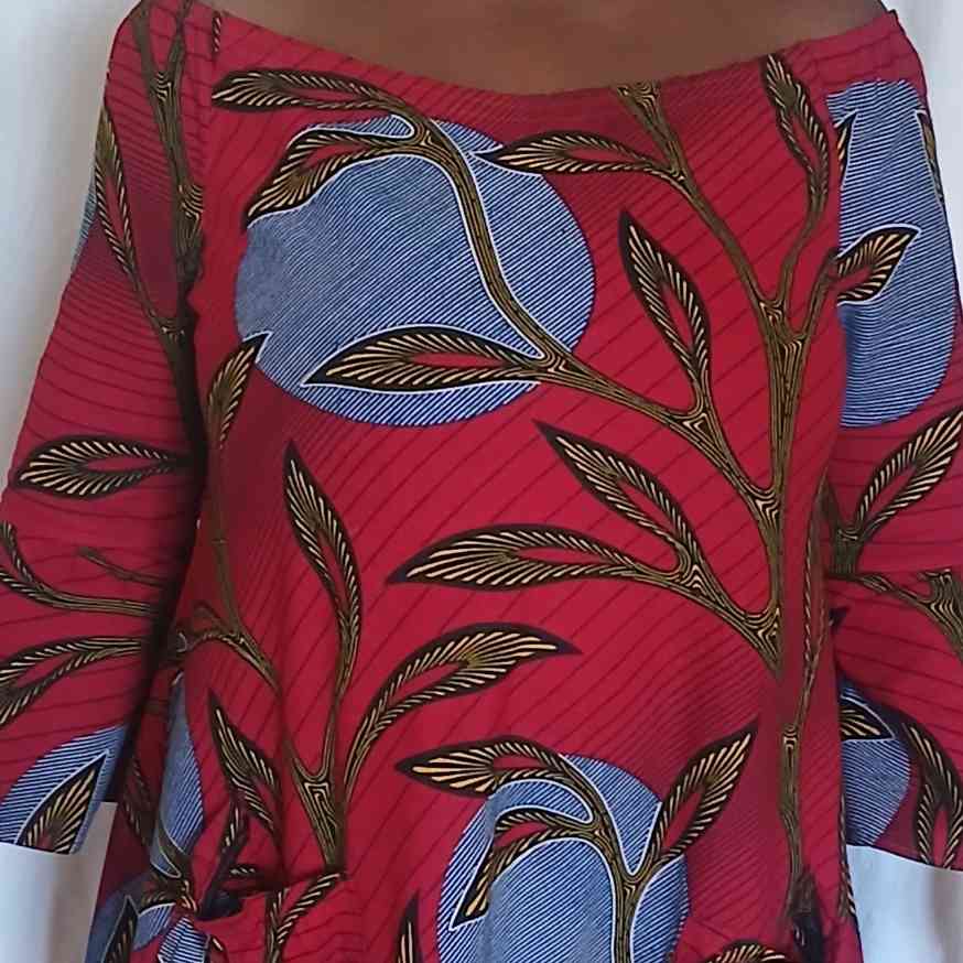 Robe wax femme longue et élégante – Robe africaine chic multicolore