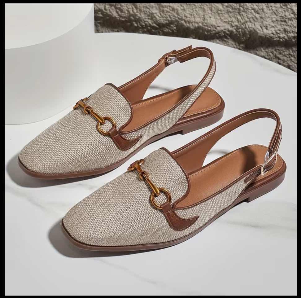 Chaussure femme orthopédique confort denim cuir, élégante et réglable
