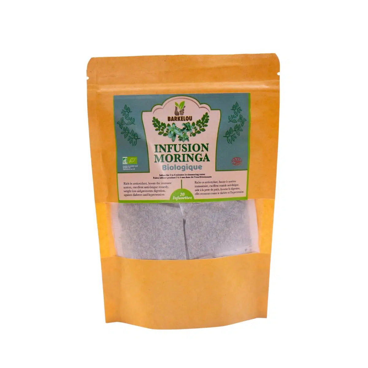 Infusion moringa bio 60g – Bien-être naturel, sachets écologiques artisanaux