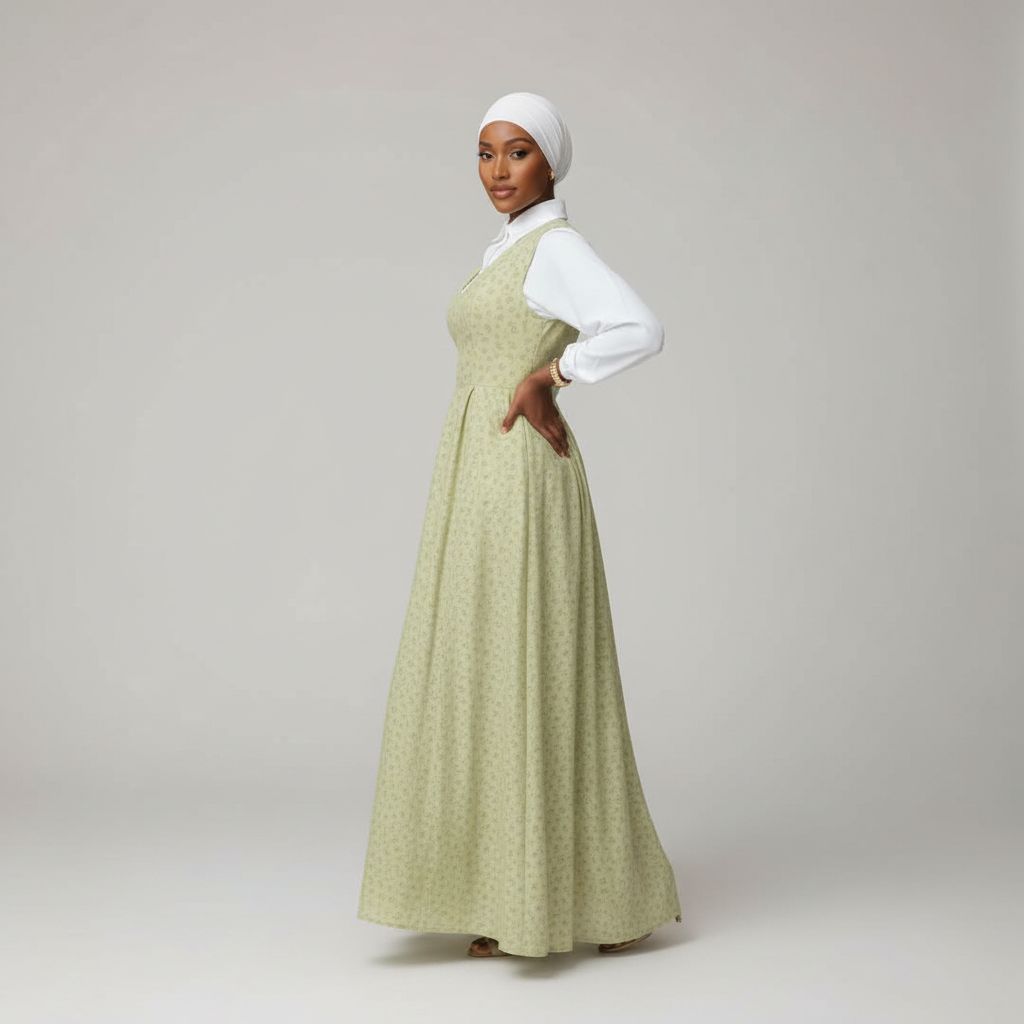 Robe avec chemise femme verte élégante, cintrée, style chic Paris