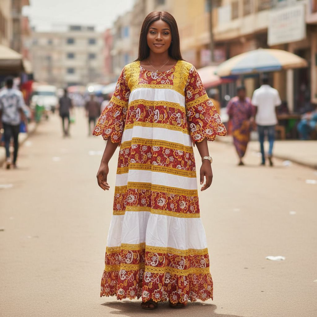 Robe bazin et dentelle