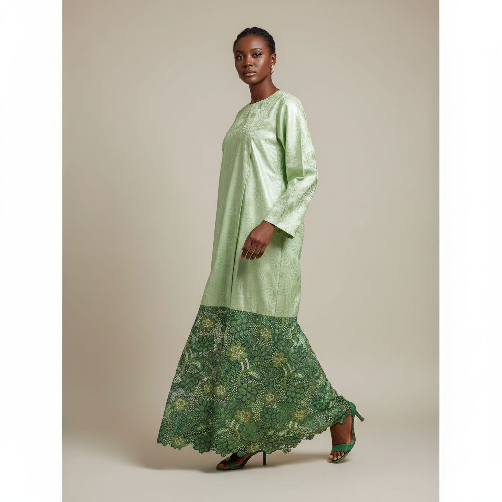 Robe bazin avec dentelle HKG ou guipure