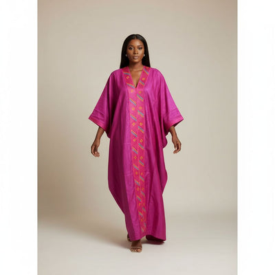 Robe brocard rose fushia élégante, robe de mariage et cérémonie femme