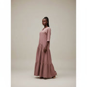 Robe coton suisse femme champagne longue, fluide et élégante été