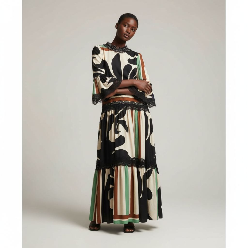 Robe en soie avec dentelle