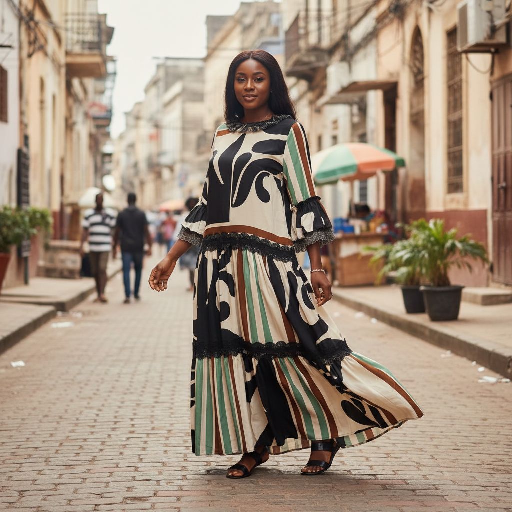 Robe en soie avec dentelle