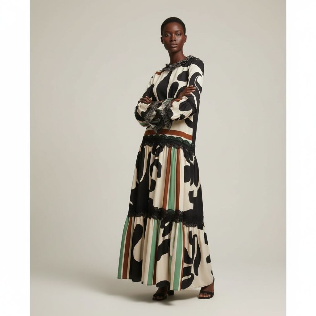 Robe en soie avec dentelle