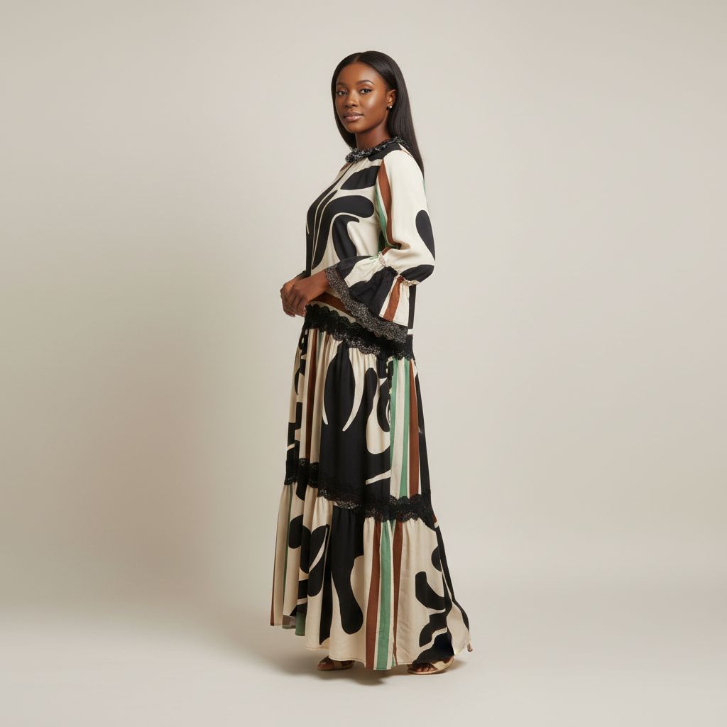 Robe en soie avec dentelle