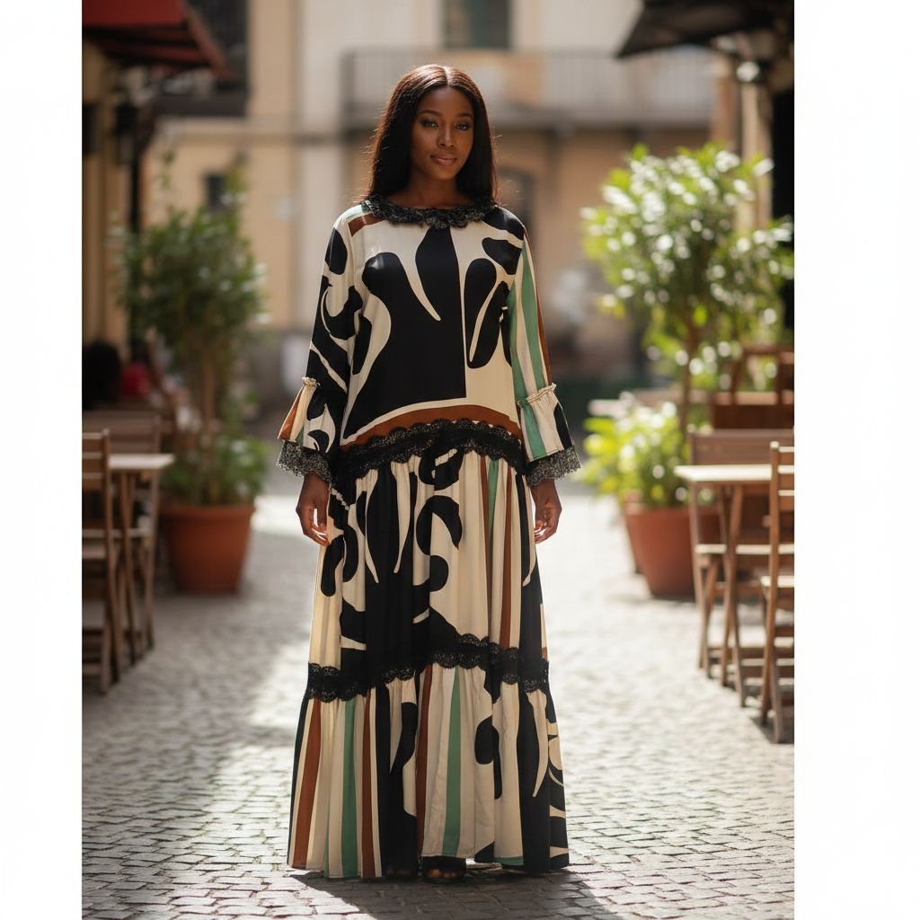 Robe en soie avec dentelle