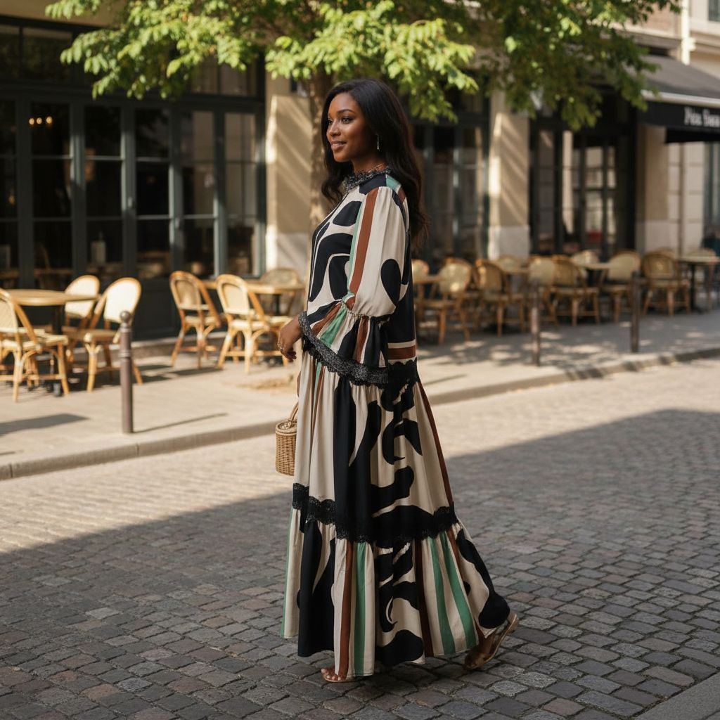 Robe en soie avec dentelle