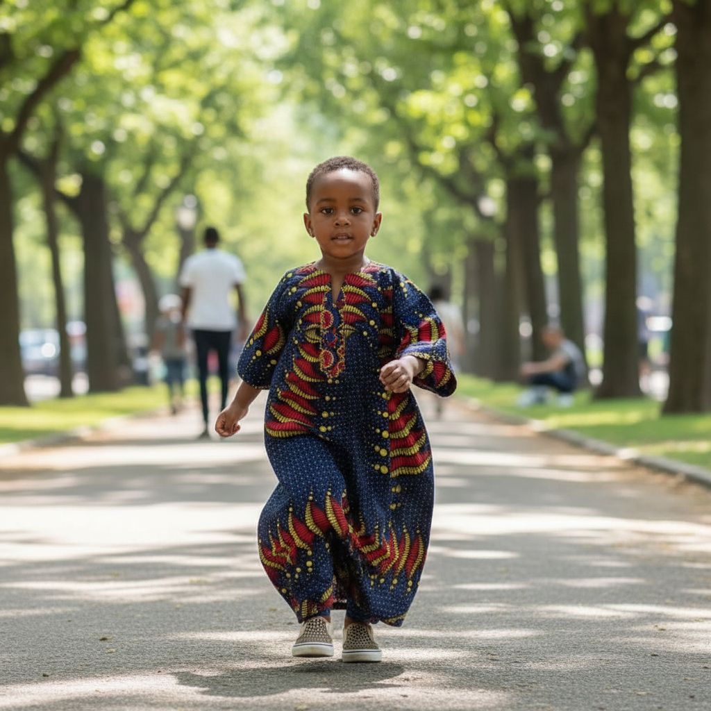 Robe enfant motif africain jaune – Coton wax confortable et coloré