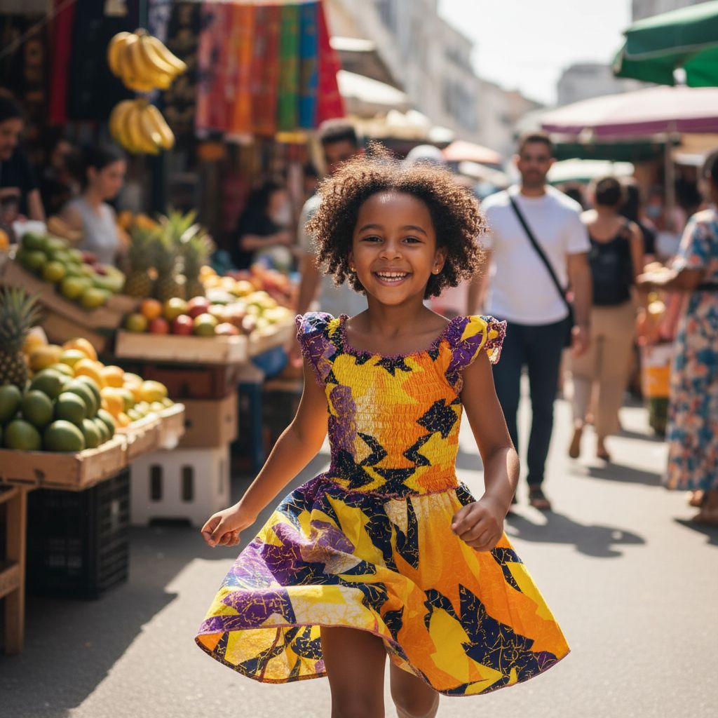 Robe africaine en wax et en coton coloré smocké