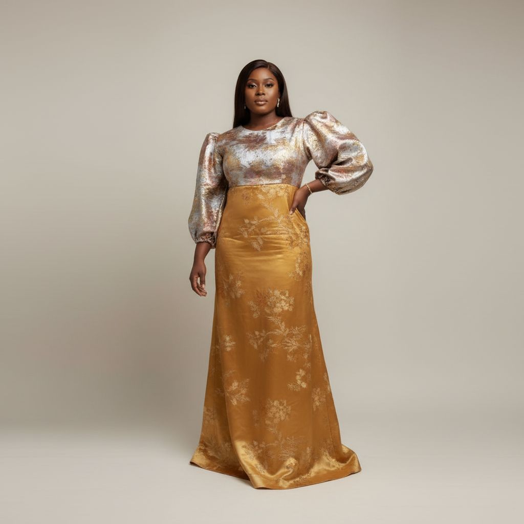 Robe femme en brocart