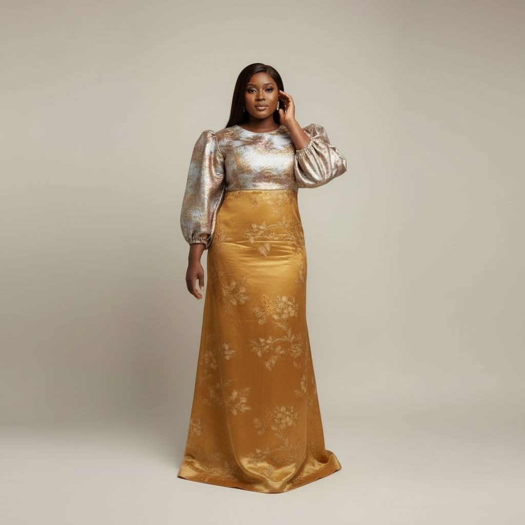 Robe femme en brocart