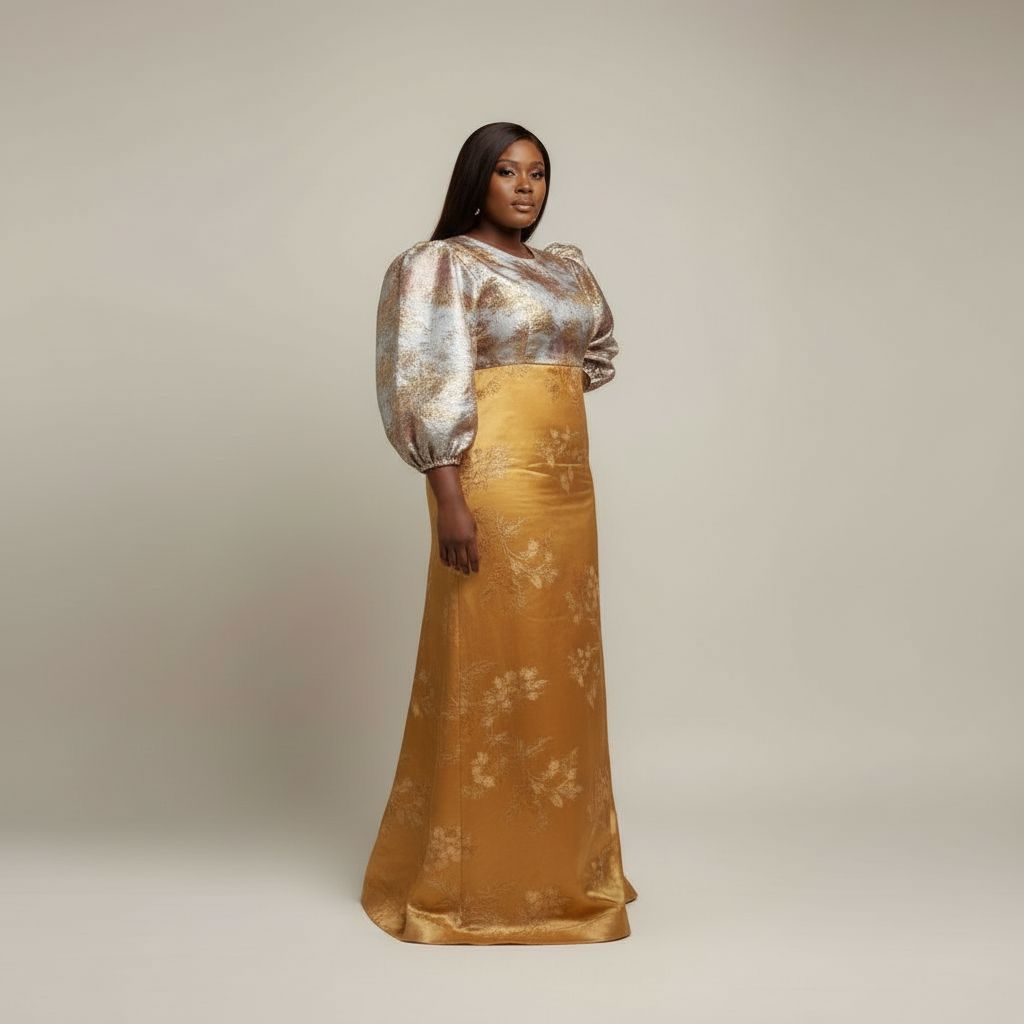 Robe femme en brocart