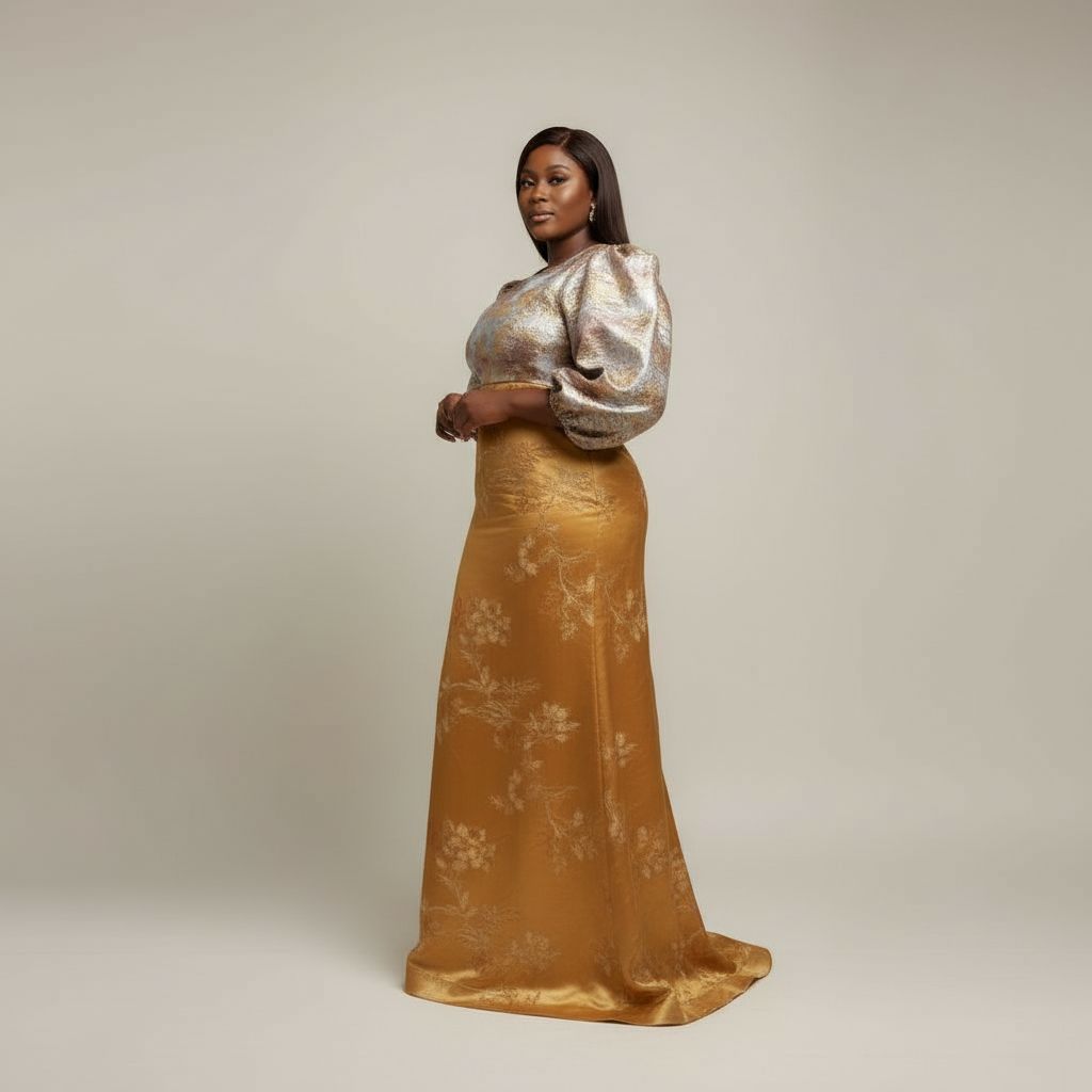 Robe femme en brocart