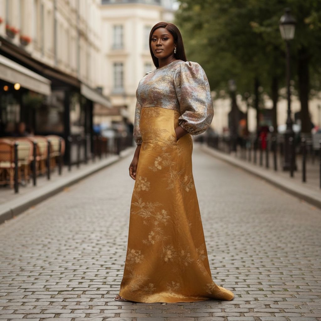 Robe femme en brocart