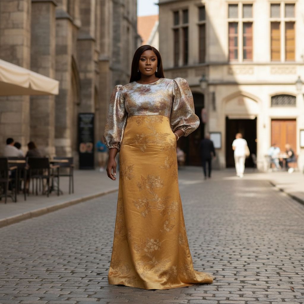 Robe femme en brocart