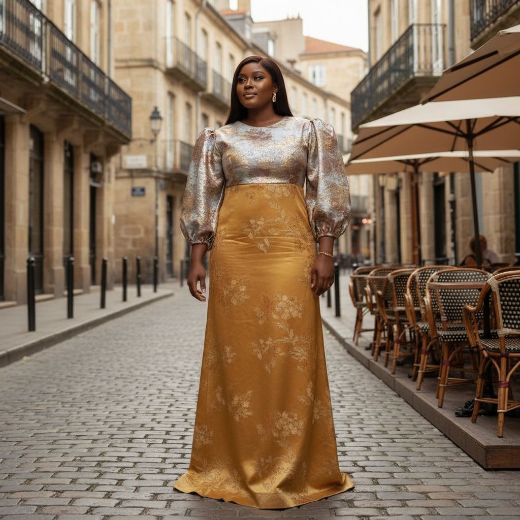 Robe femme en brocart