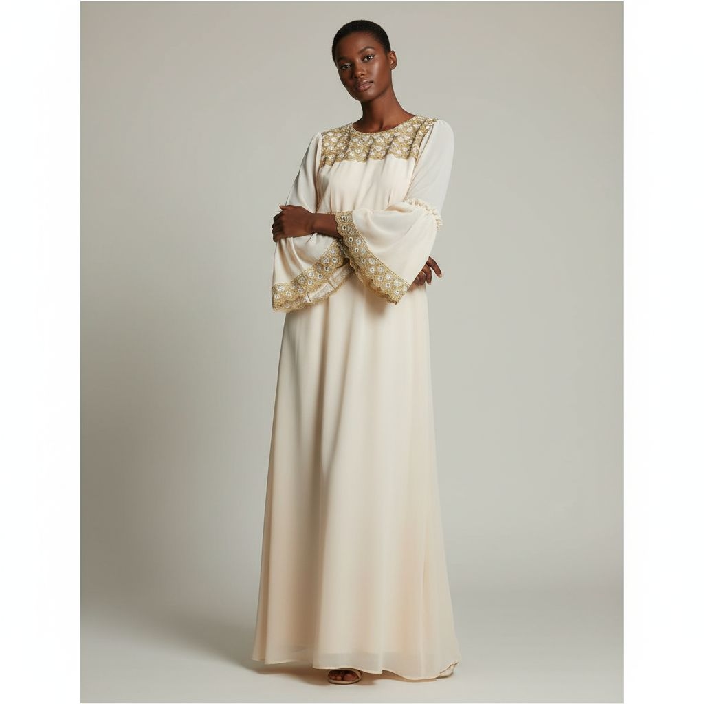 Robe femme en chiffon avec garnitures