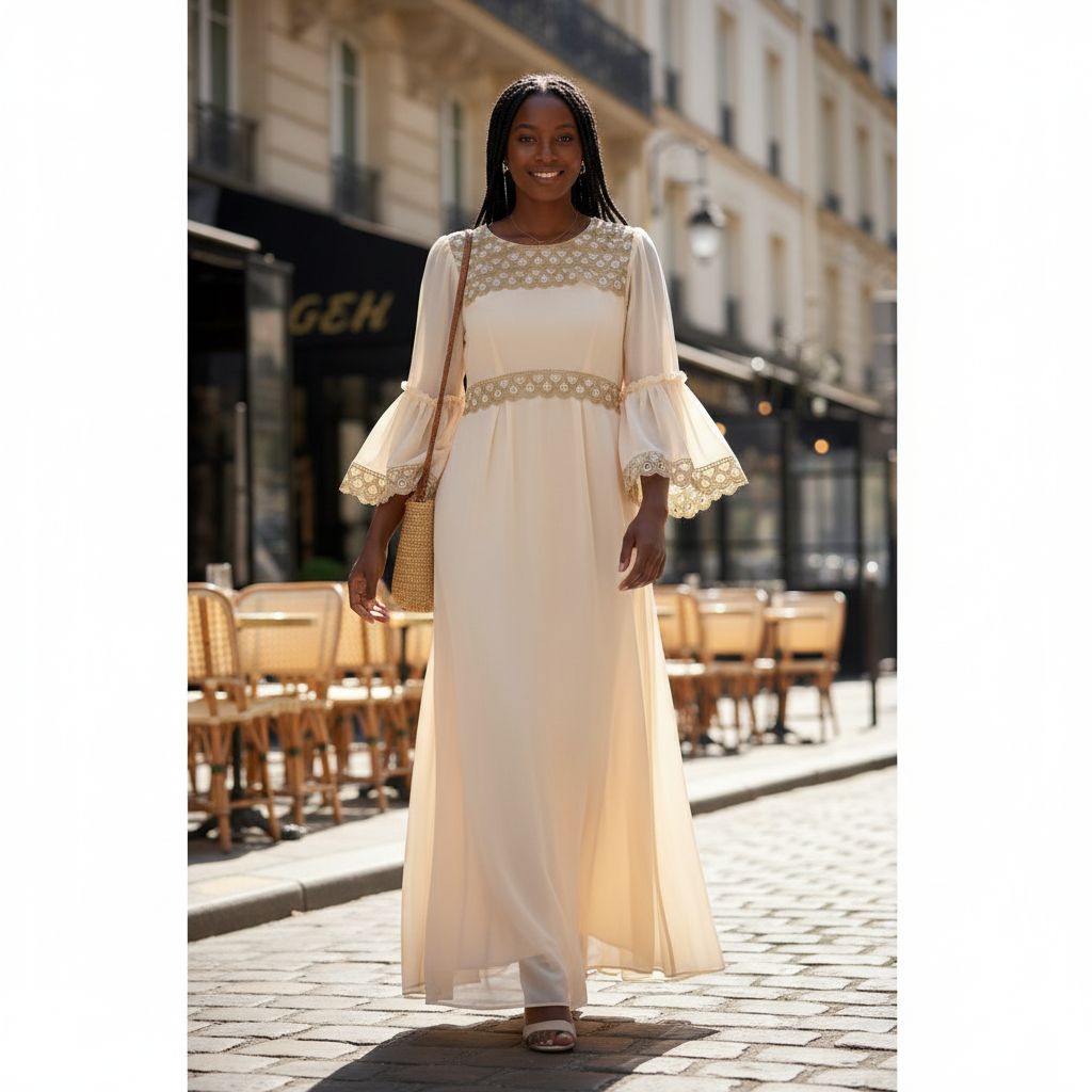 Robe femme en chiffon avec garnitures