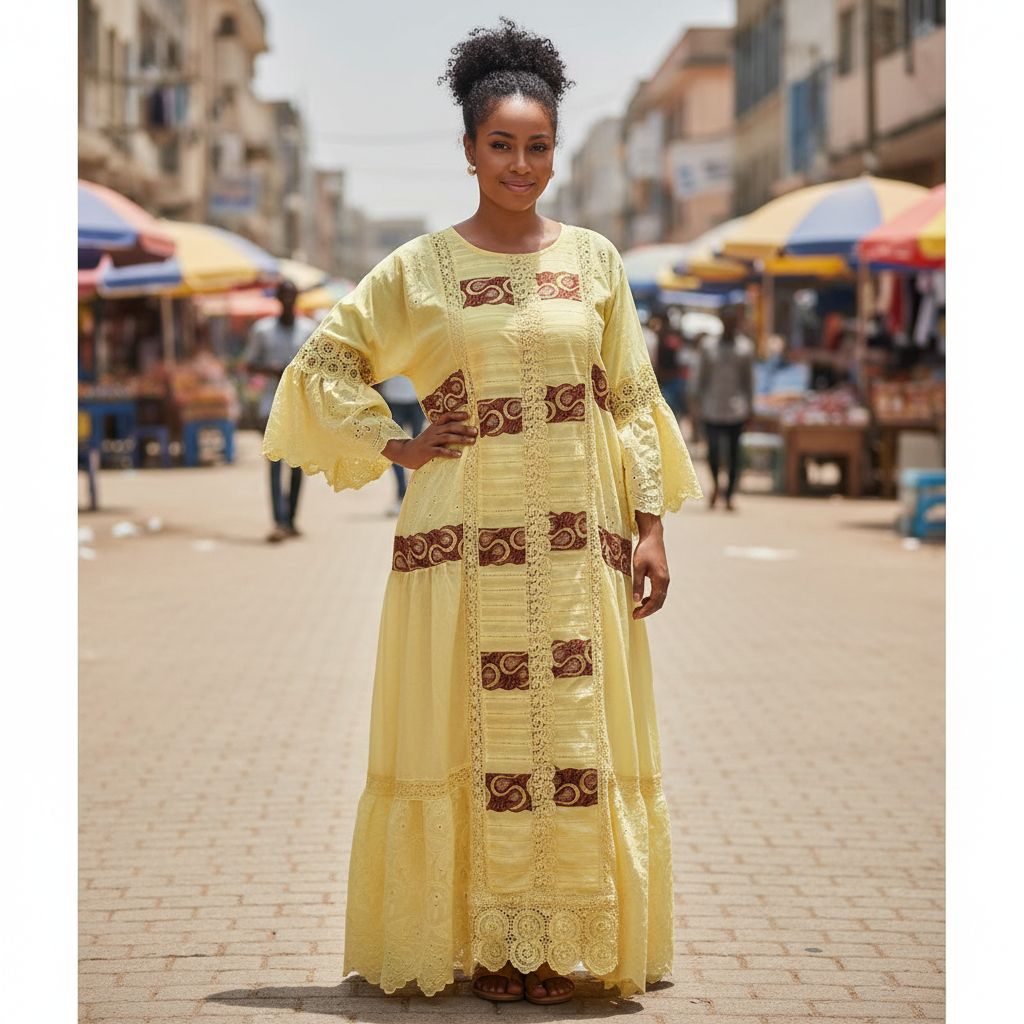Robe femme en brode et garnitures