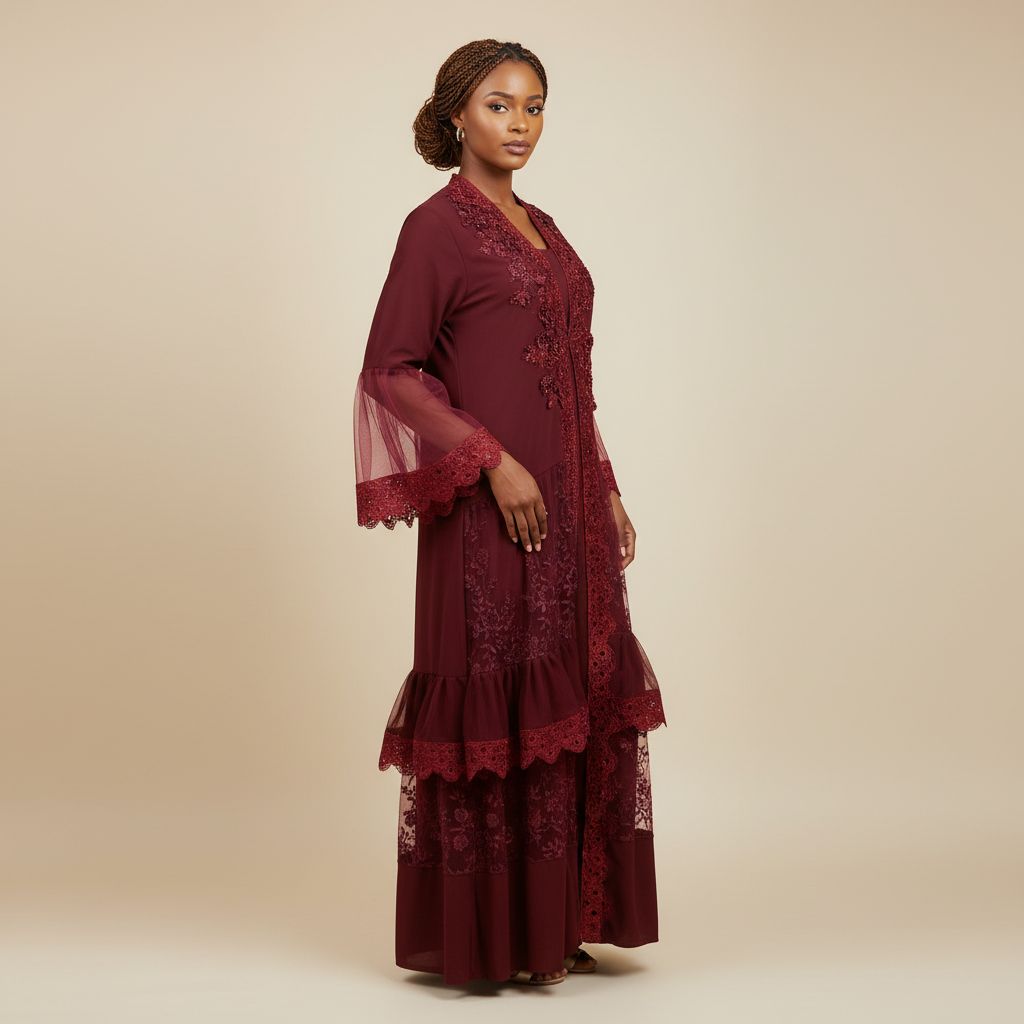 Robe femme en lycra et dentelle avec garnitures