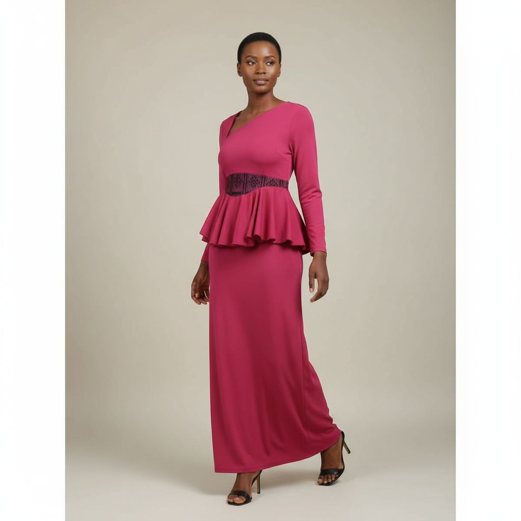Robe femme en lycra avec pagne tisse a la taille