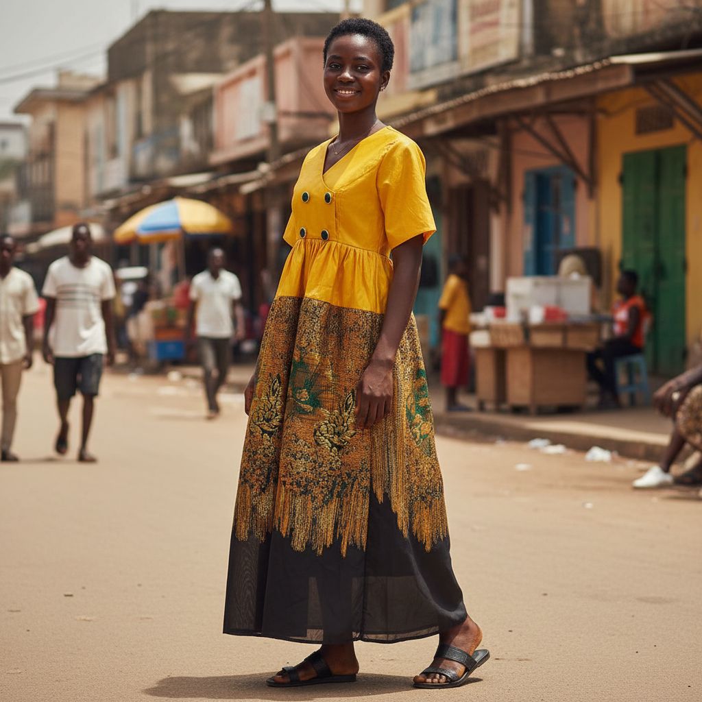 Robe fille jaune et noire chic, élégante cérémonie, broderie dorée
