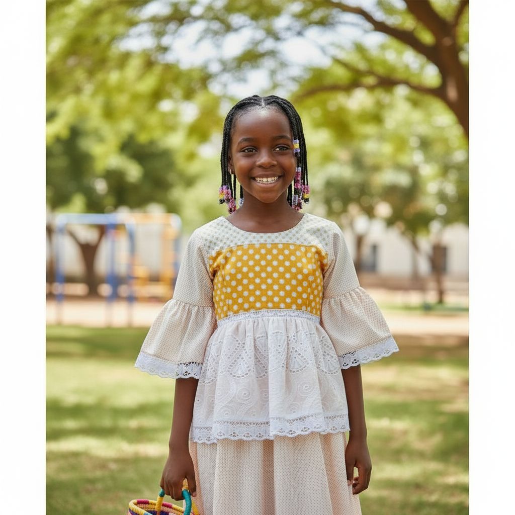 Robe fillette broderie anglaise, manches évasées - 5 / 7ans