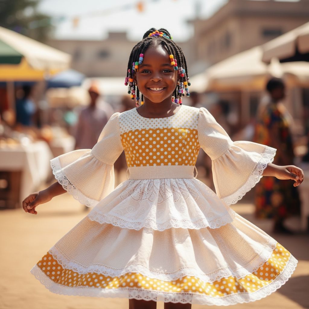 Robe fillette broderie anglaise, manches évasées - 5 / 7ans