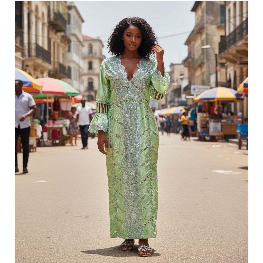 Robe geztner femme brodée sequins argentés