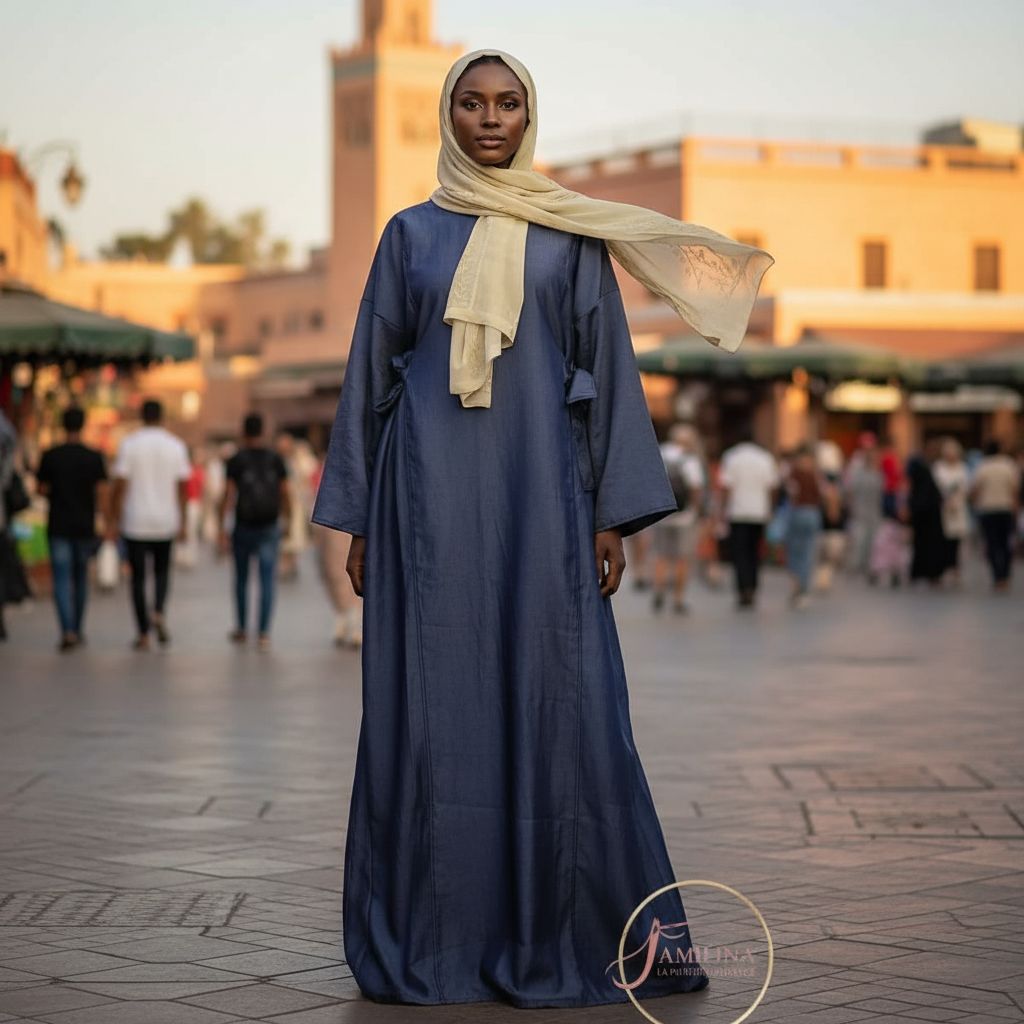 Robe longue femme bleu marine