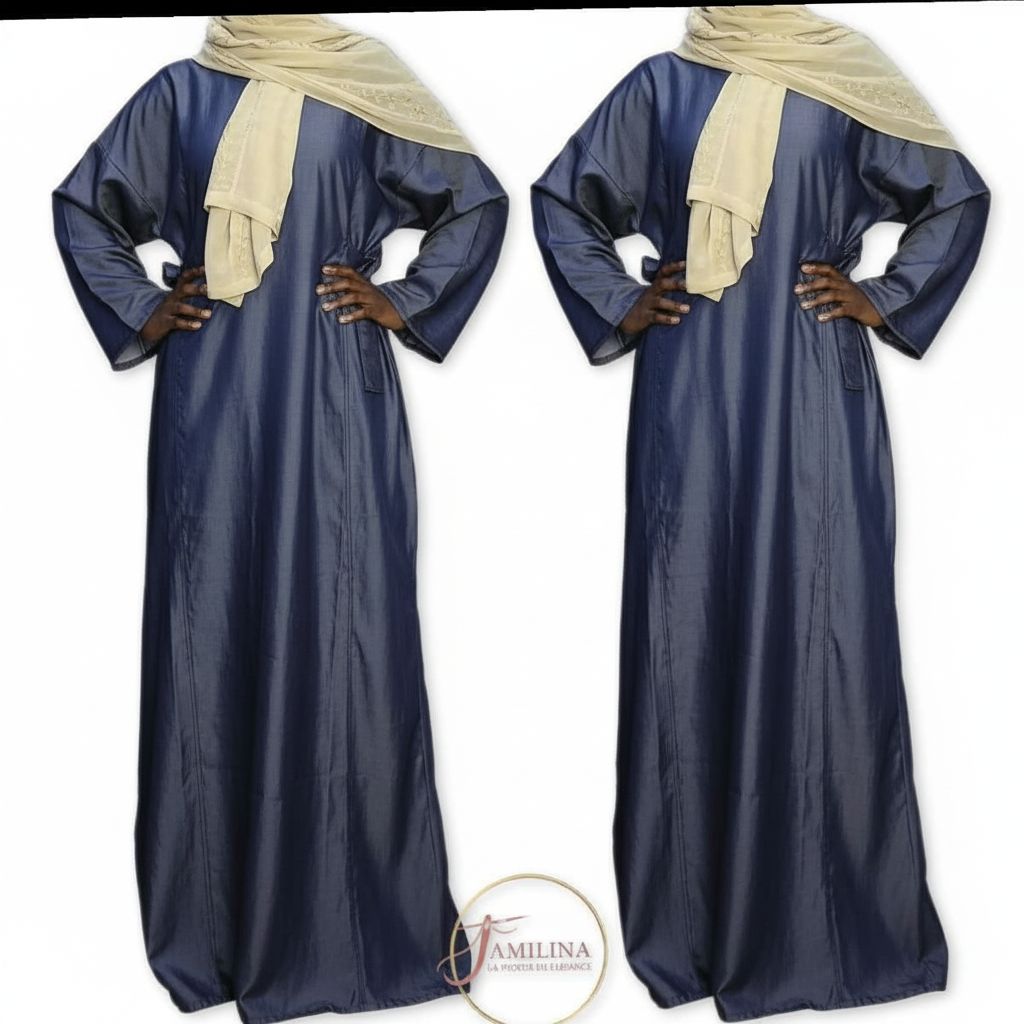 Robe longue femme bleu marine