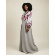 Robe femme coton longue fleurie élégante, bohème chic, été grande taille