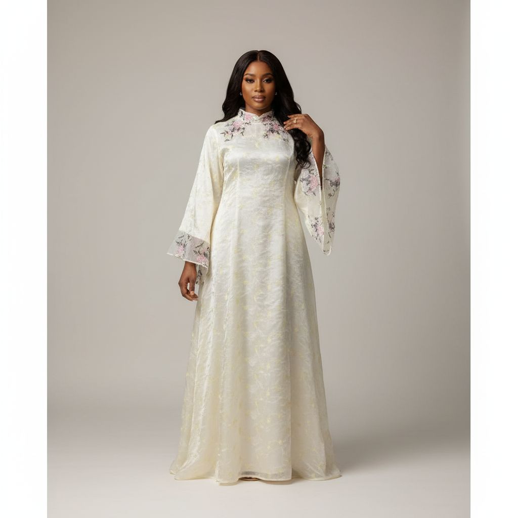Robe femme en organza et dentelle