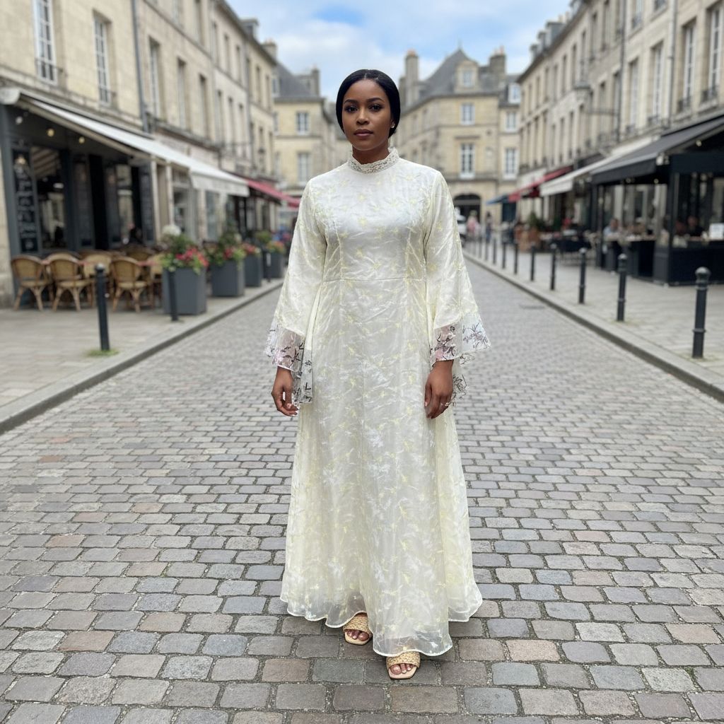 Robe femme en organza et dentelle