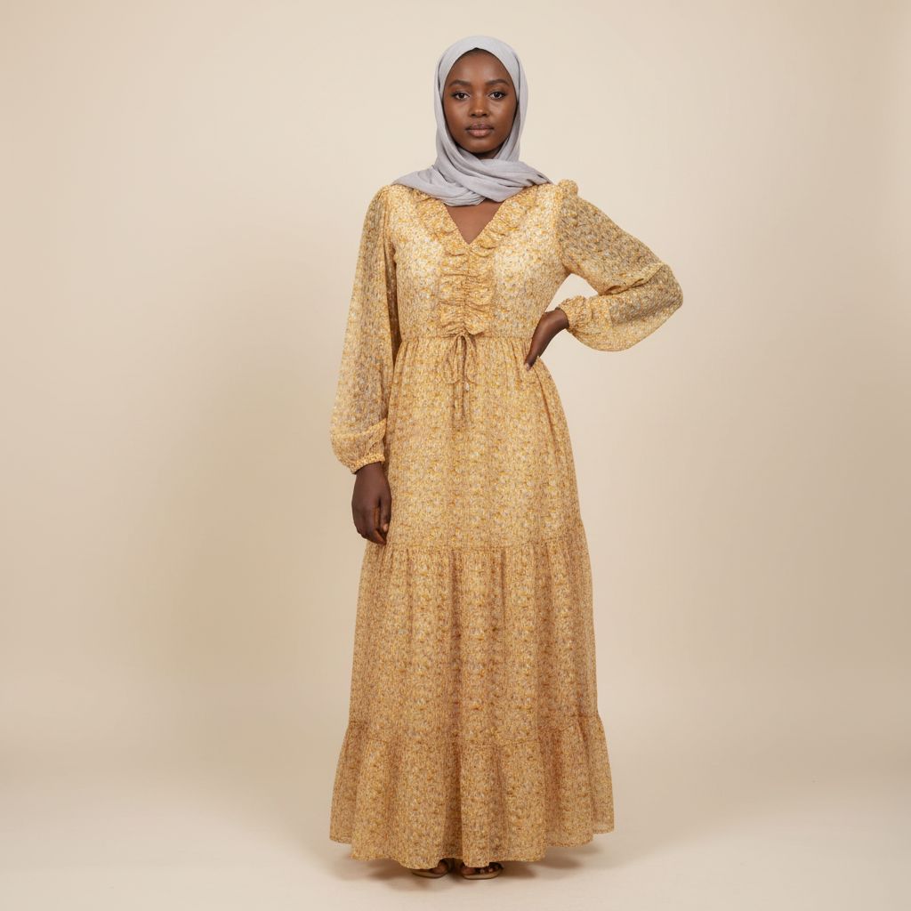 Robe longue fleurie femme en coton, style bohème chic, été et printemps