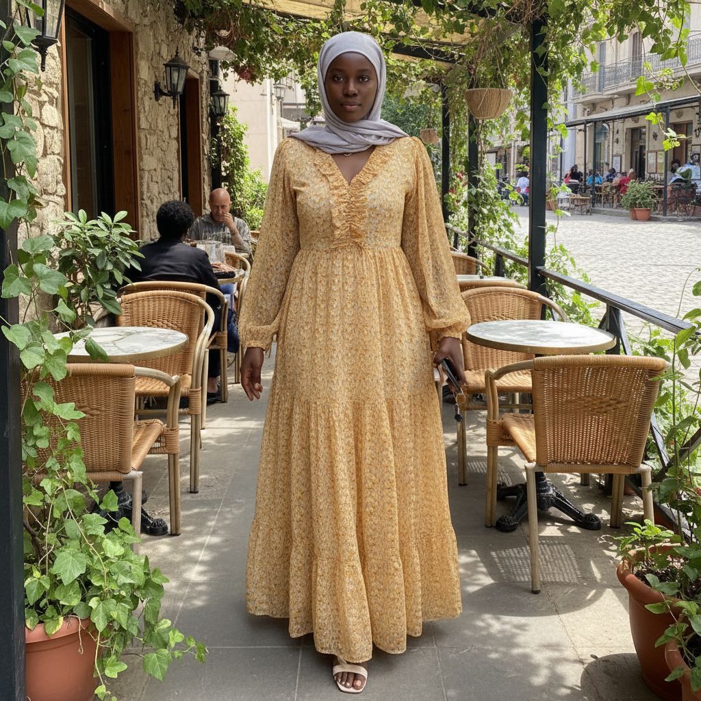 Robe longue fleurie femme en coton, style bohème chic, été et printemps