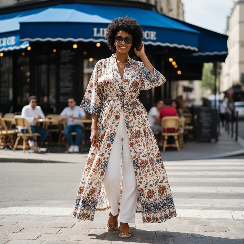 Robe pied-de-poule femme courte chic marron beige, manches ballon élégantes
